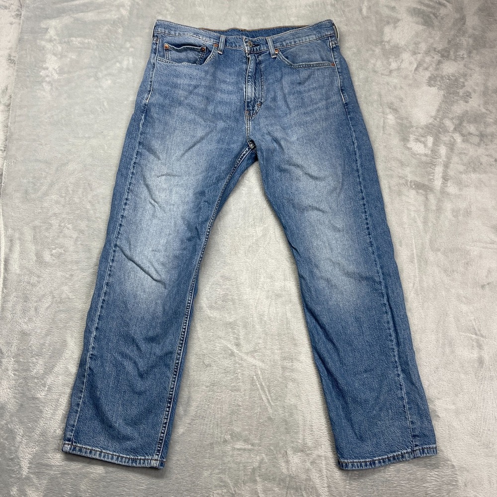 Levi's 505‎ Jeans Mens 36x30 Blue Denim Medium Wash Red Tab Straight Leg Outdoor
